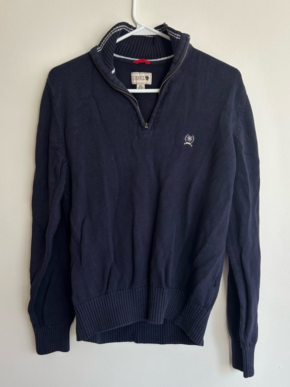 Tommy Hilfiger Crest Navy Quarter-Zip Men's Sweater